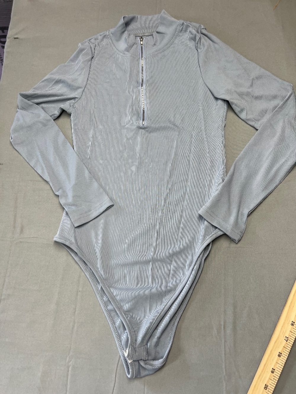 Gray ribbed bodysuit new w/ot